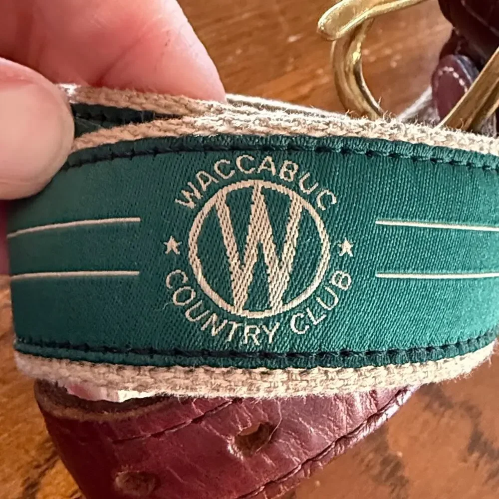 Vintage Country Club Leather and Canvas Belt Size 30